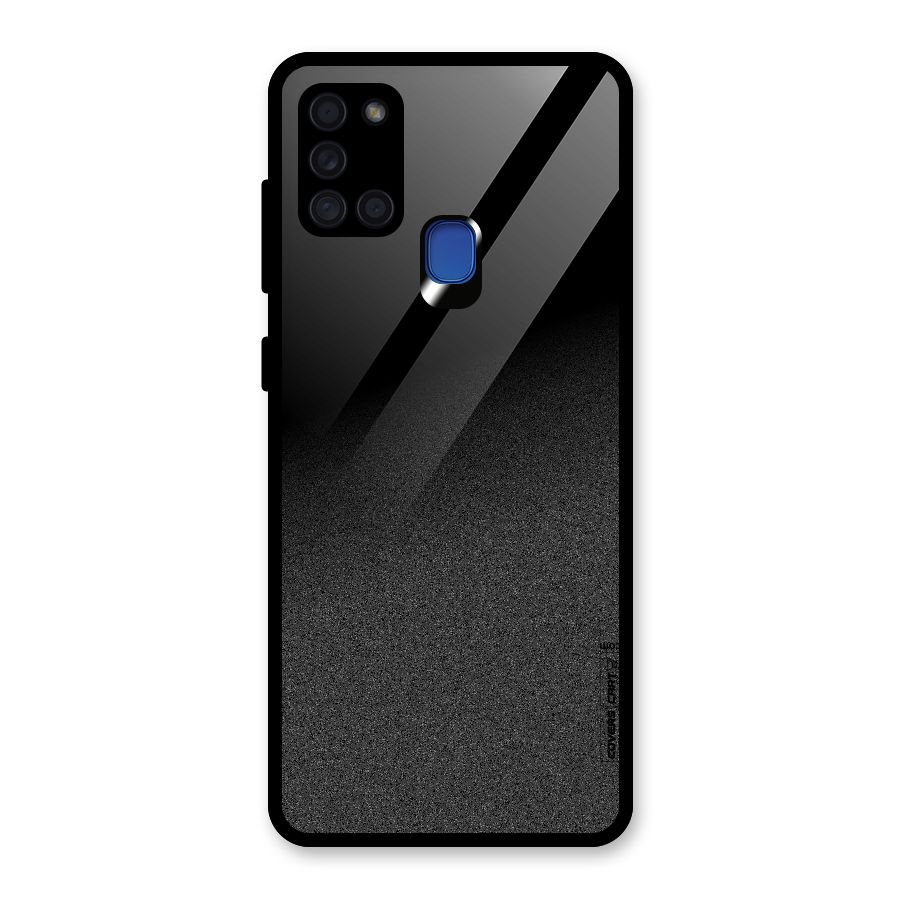Black Grey Noise Fusion Glass Back Case for Galaxy A21s