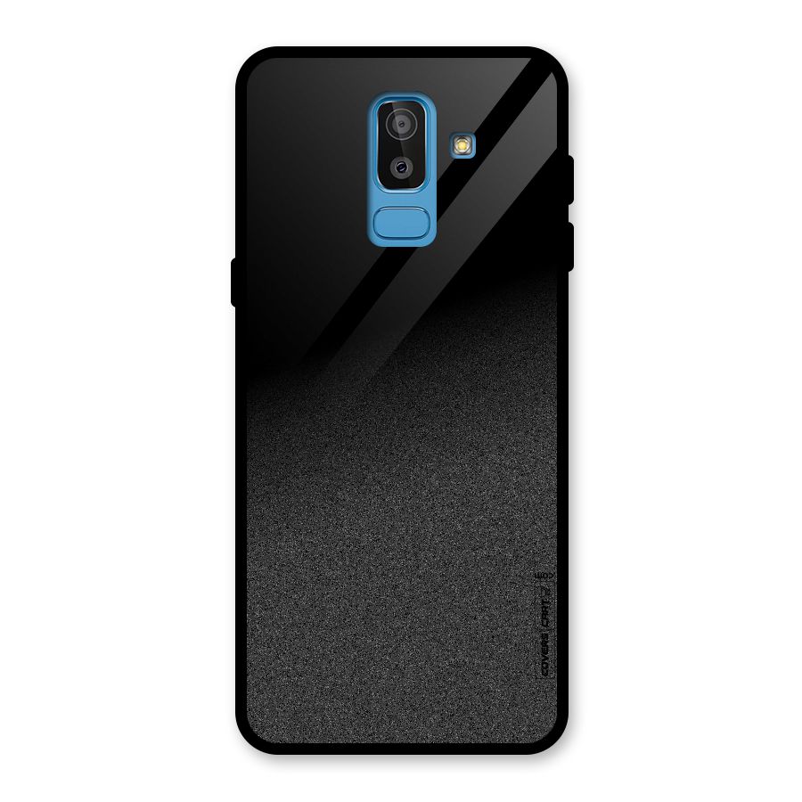 Black Grey Noise Fusion Glass Back Case for Galaxy J8