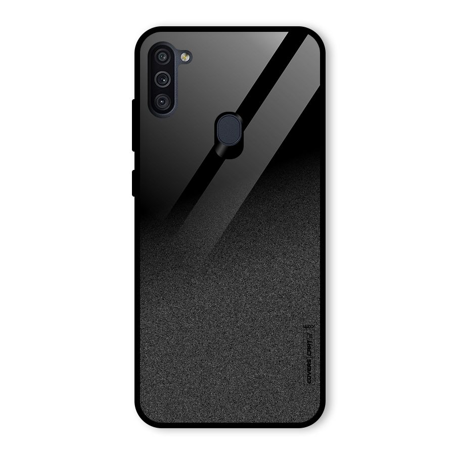 Black Grey Noise Fusion Glass Back Case for Galaxy M11