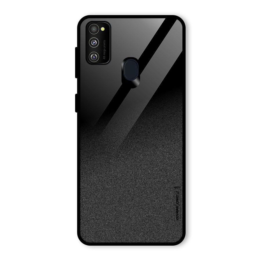 Black Grey Noise Fusion Glass Back Case for Galaxy M21