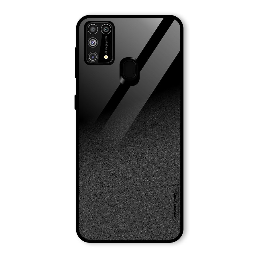 Black Grey Noise Fusion Glass Back Case for Galaxy M31