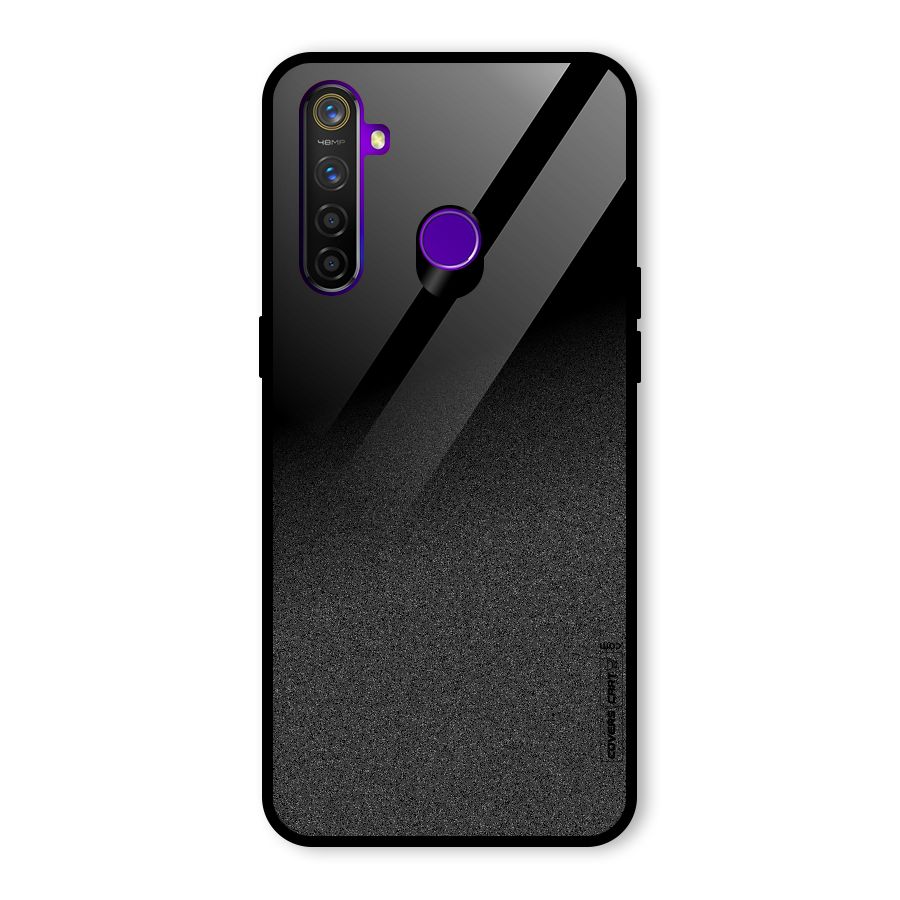 Black Grey Noise Fusion Glass Back Case for Realme 5 Pro