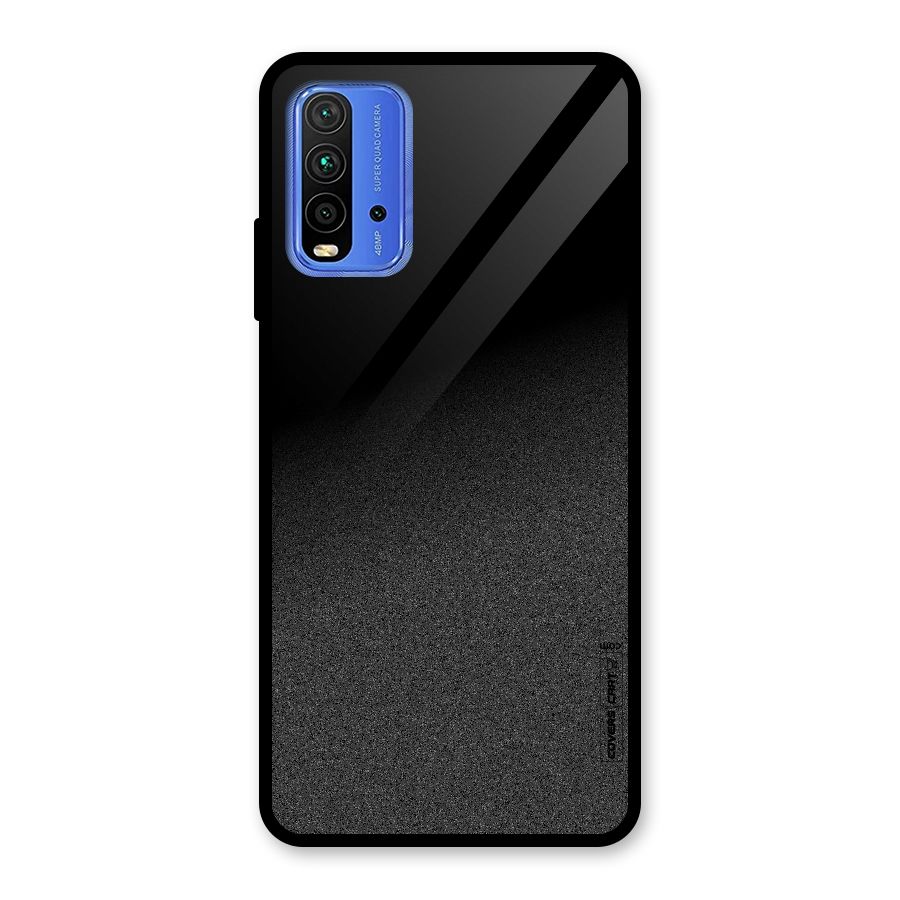 Black Grey Noise Fusion Glass Back Case for Redmi 9 Power
