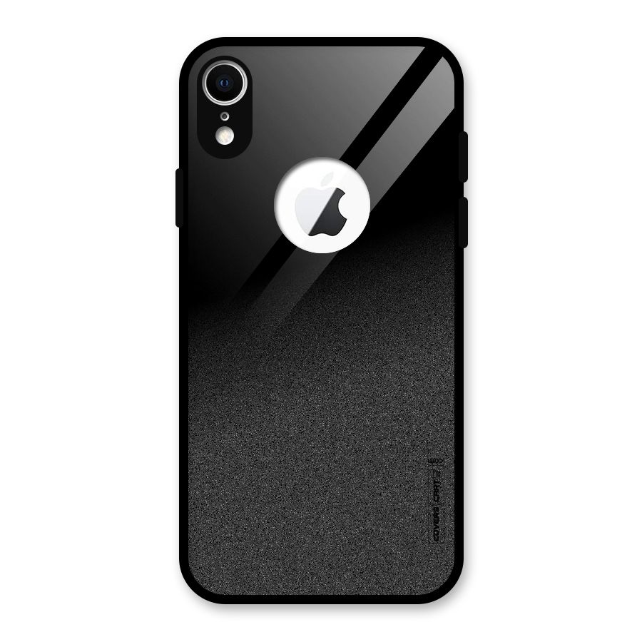 Black Grey Noise Fusion Glass Back Case for iPhone XR Logo Cut