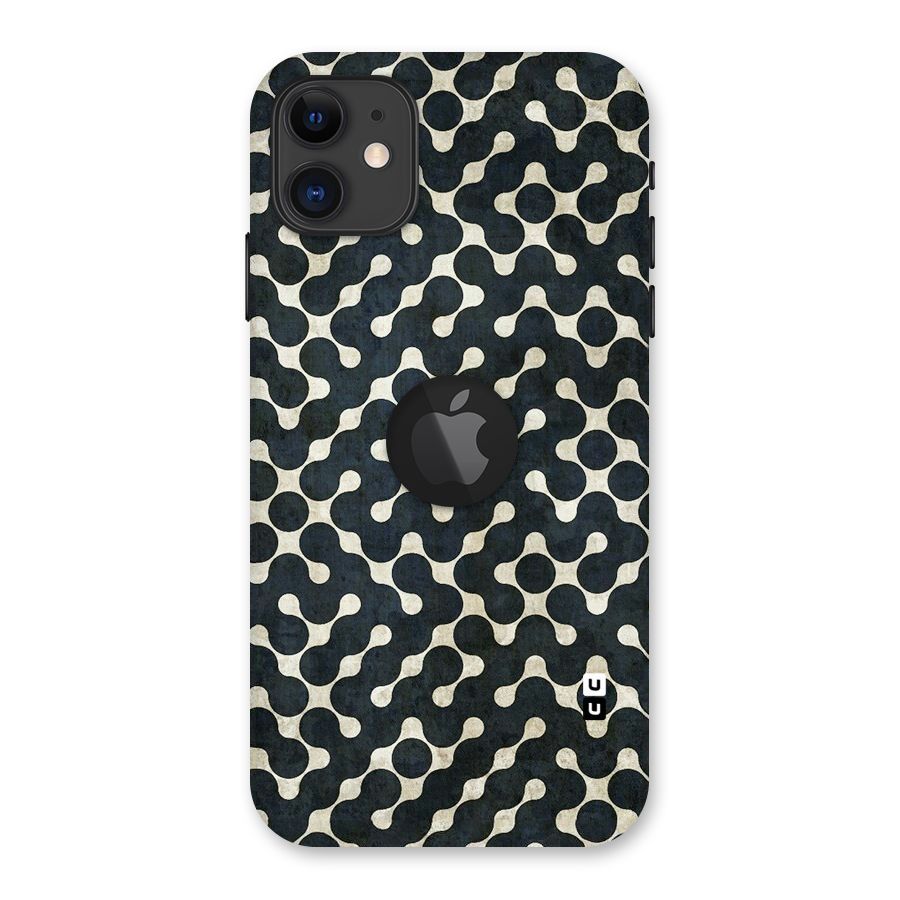 Black Maze Design Back Case for iPhone 11 Logo Cut