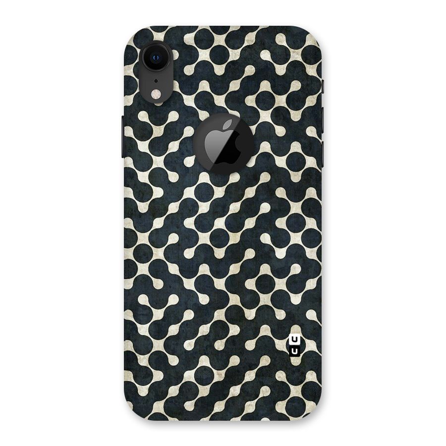 Black Maze Design Back Case for iPhone XR Logo Cut