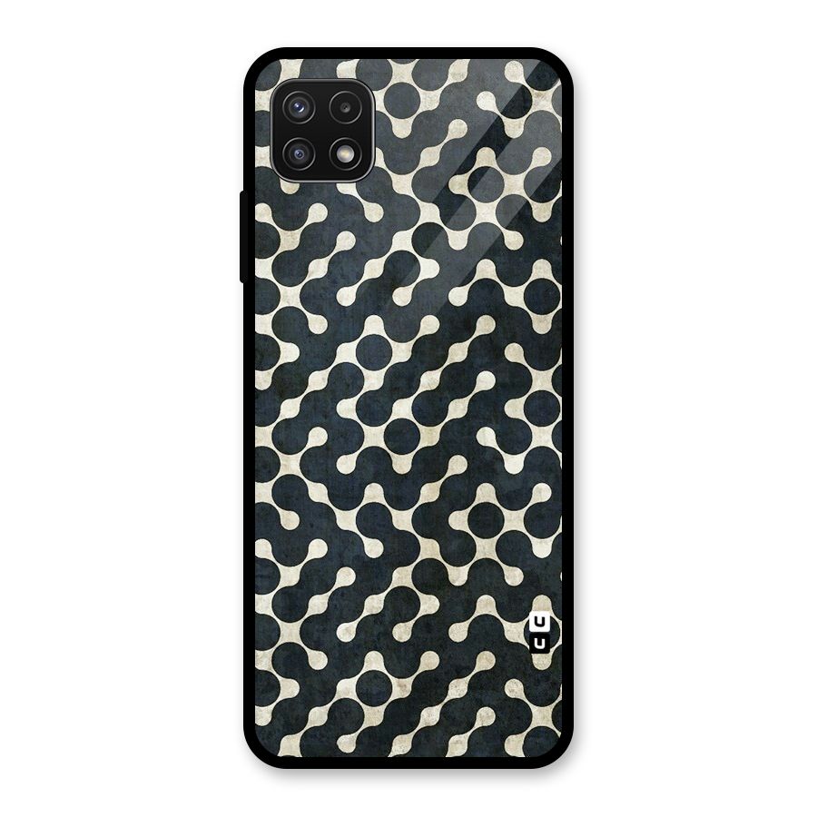 Black Maze Design Glass Back Case for Galaxy A22 5G