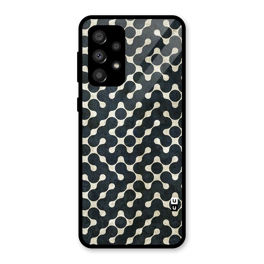 Black Maze Design Glass Back Case for Galaxy A32