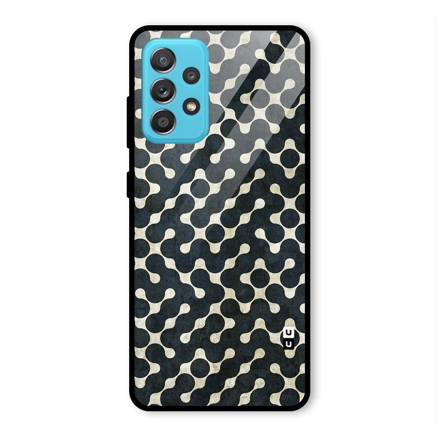 Black Maze Design Glass Back Case for Galaxy A52