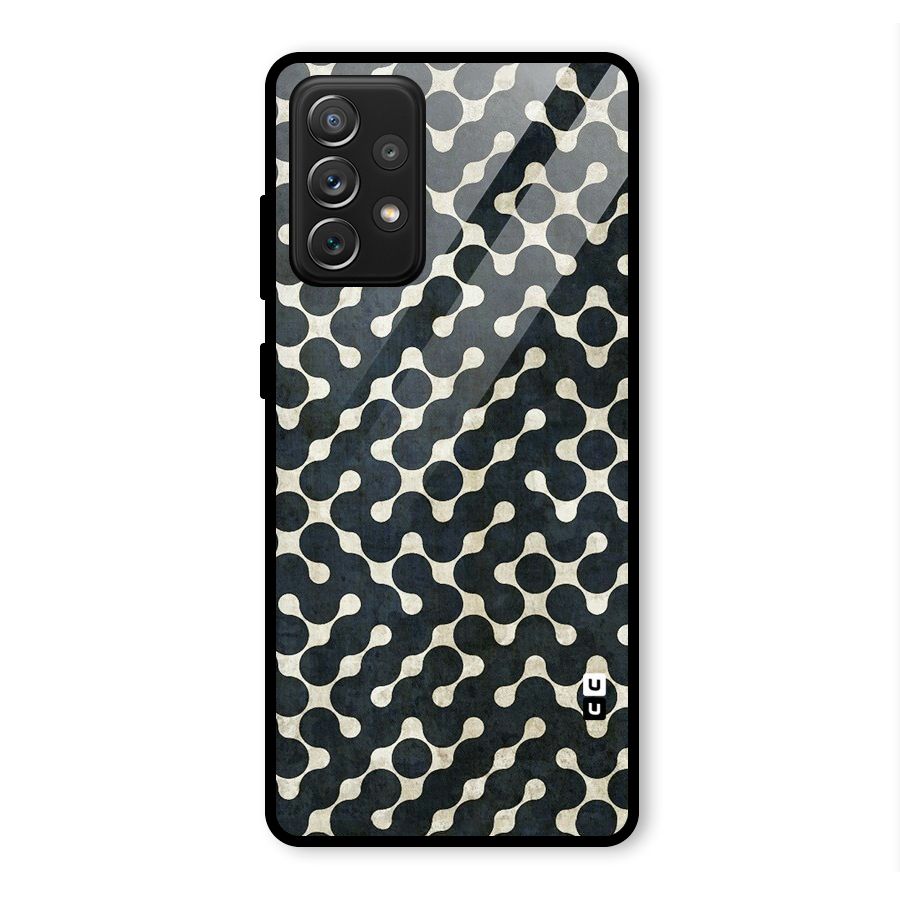 Black Maze Design Glass Back Case for Galaxy A72