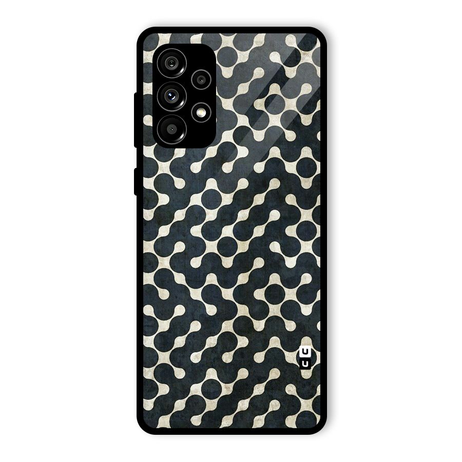 Black Maze Design Glass Back Case for Galaxy A73 5G