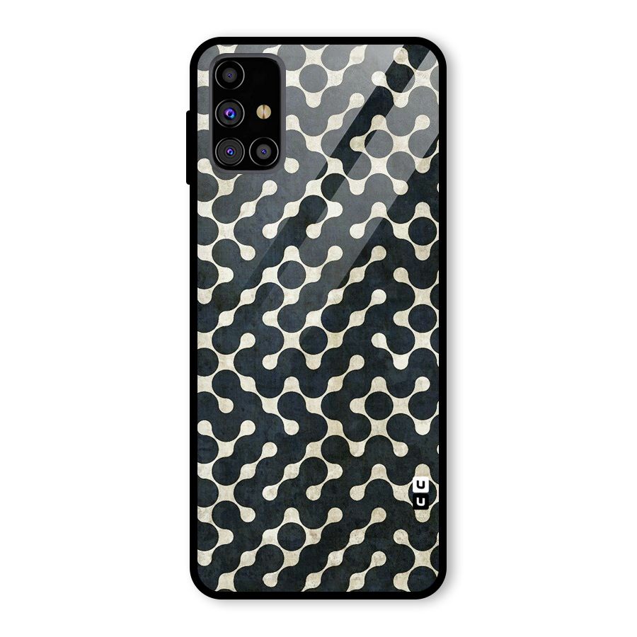 Black Maze Design Glass Back Case for Galaxy M31s
