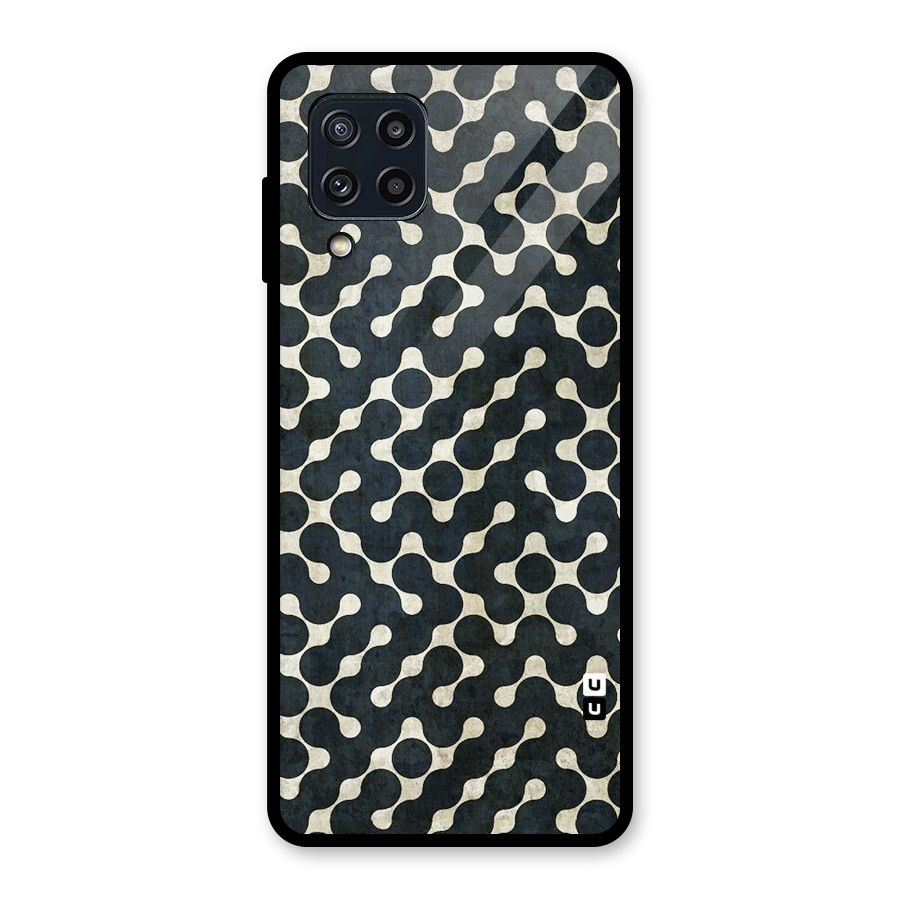 Black Maze Design Glass Back Case for Galaxy M32