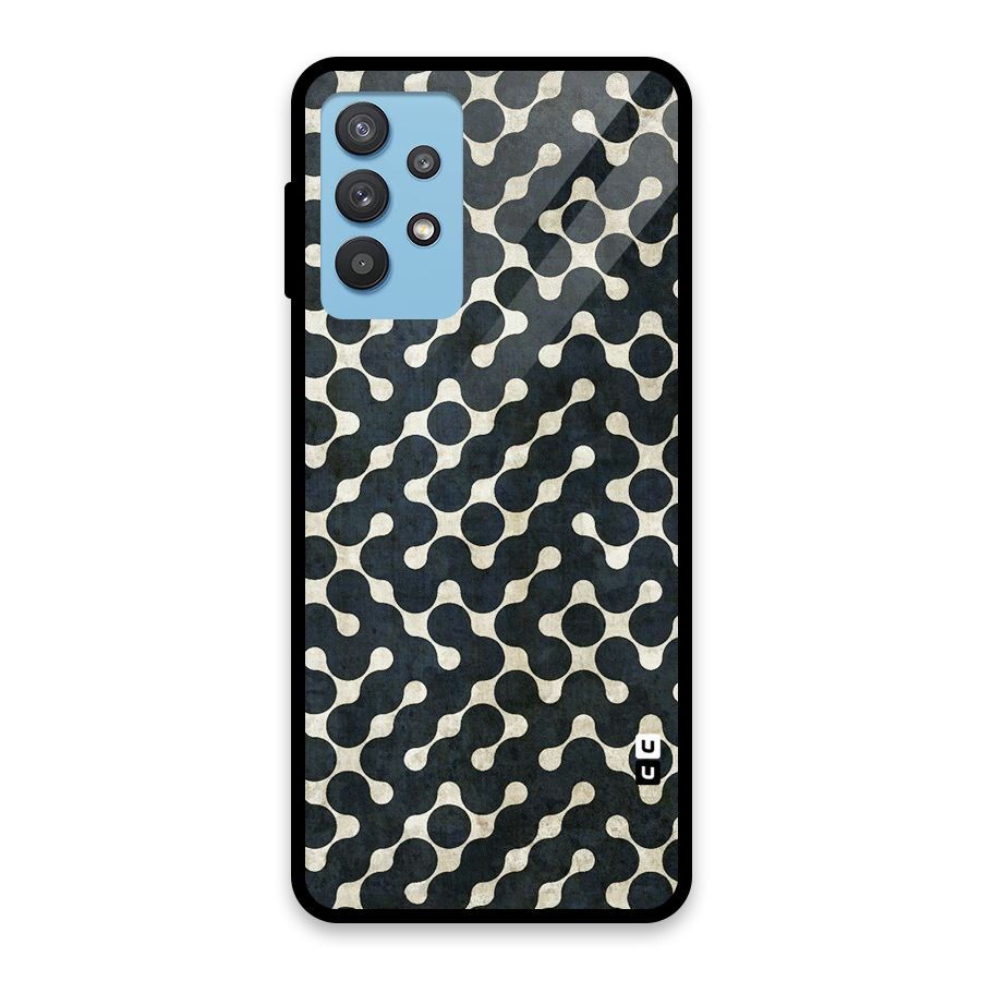 Black Maze Design Glass Back Case for Galaxy M32 5G