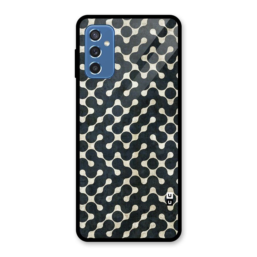 Black Maze Design Glass Back Case for Galaxy M52 5G
