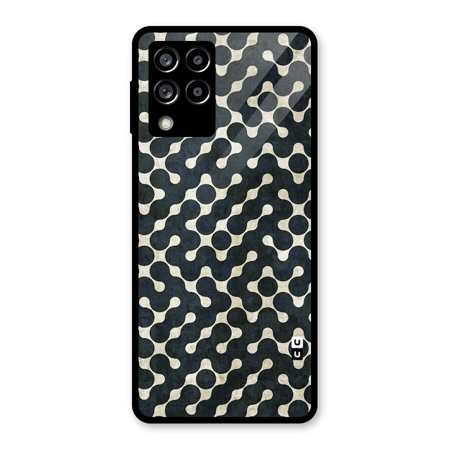 Black Maze Design Glass Back Case for Galaxy M53 5G