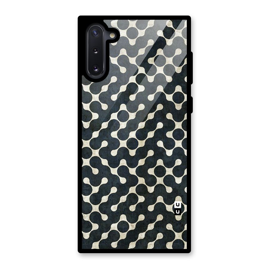 Black Maze Design Glass Back Case for Galaxy Note 10
