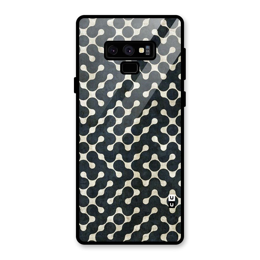 Black Maze Design Glass Back Case for Galaxy Note 9
