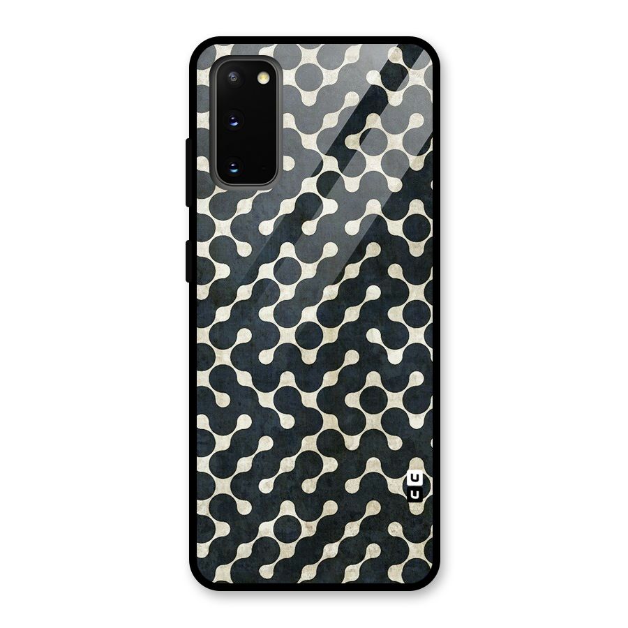 Black Maze Design Glass Back Case for Galaxy S20