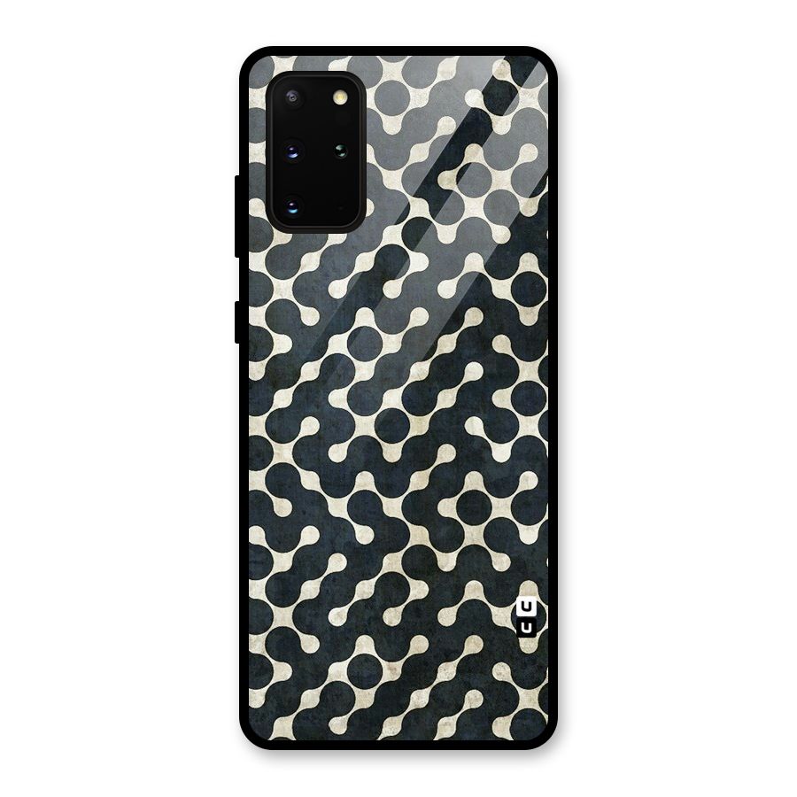 Black Maze Design Glass Back Case for Galaxy S20 Plus