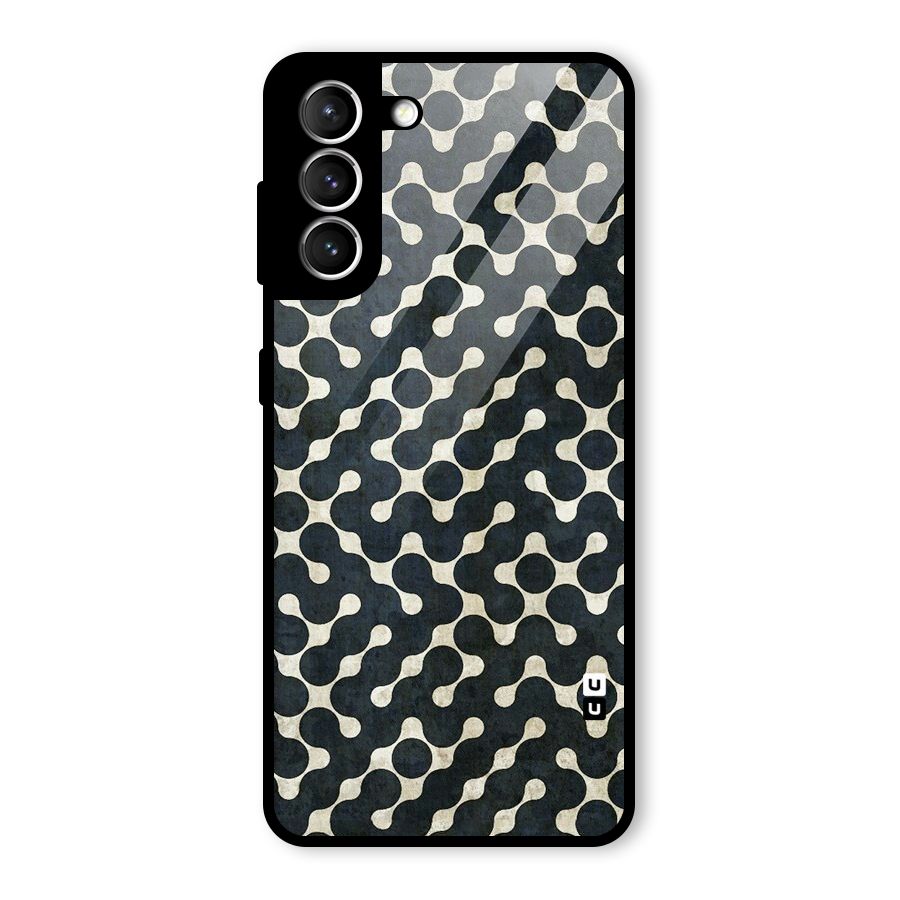 Black Maze Design Glass Back Case for Galaxy S21 5G