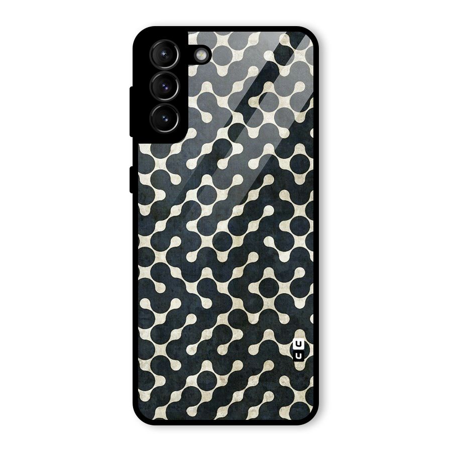 Black Maze Design Glass Back Case for Galaxy S21 Plus