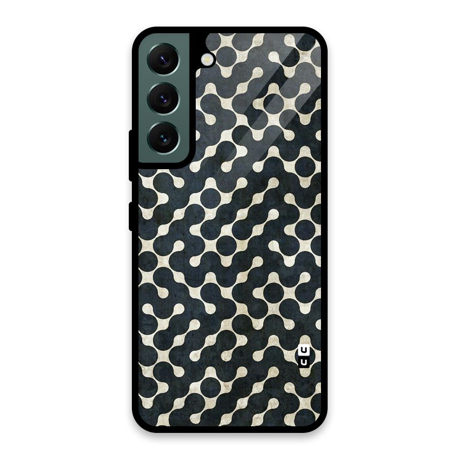 Black Maze Design Glass Back Case for Galaxy S22 5G