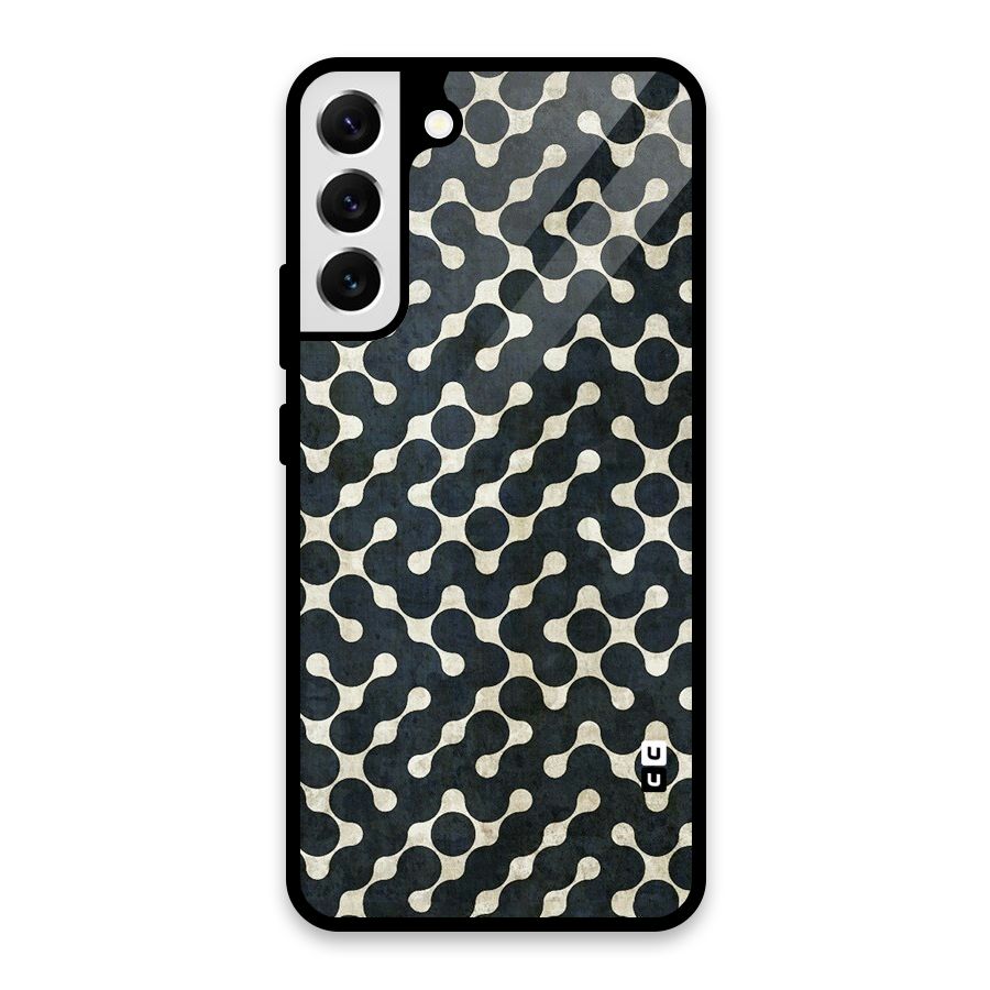 Black Maze Design Glass Back Case for Galaxy S22 Plus 5G