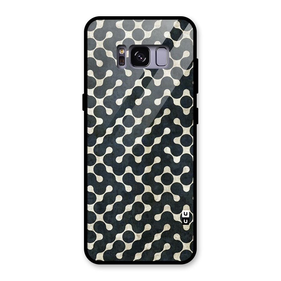Black Maze Design Glass Back Case for Galaxy S8
