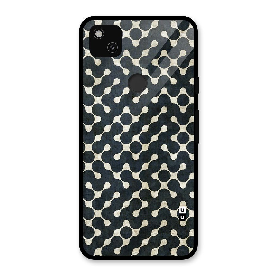 Black Maze Design Glass Back Case for Google Pixel 4a