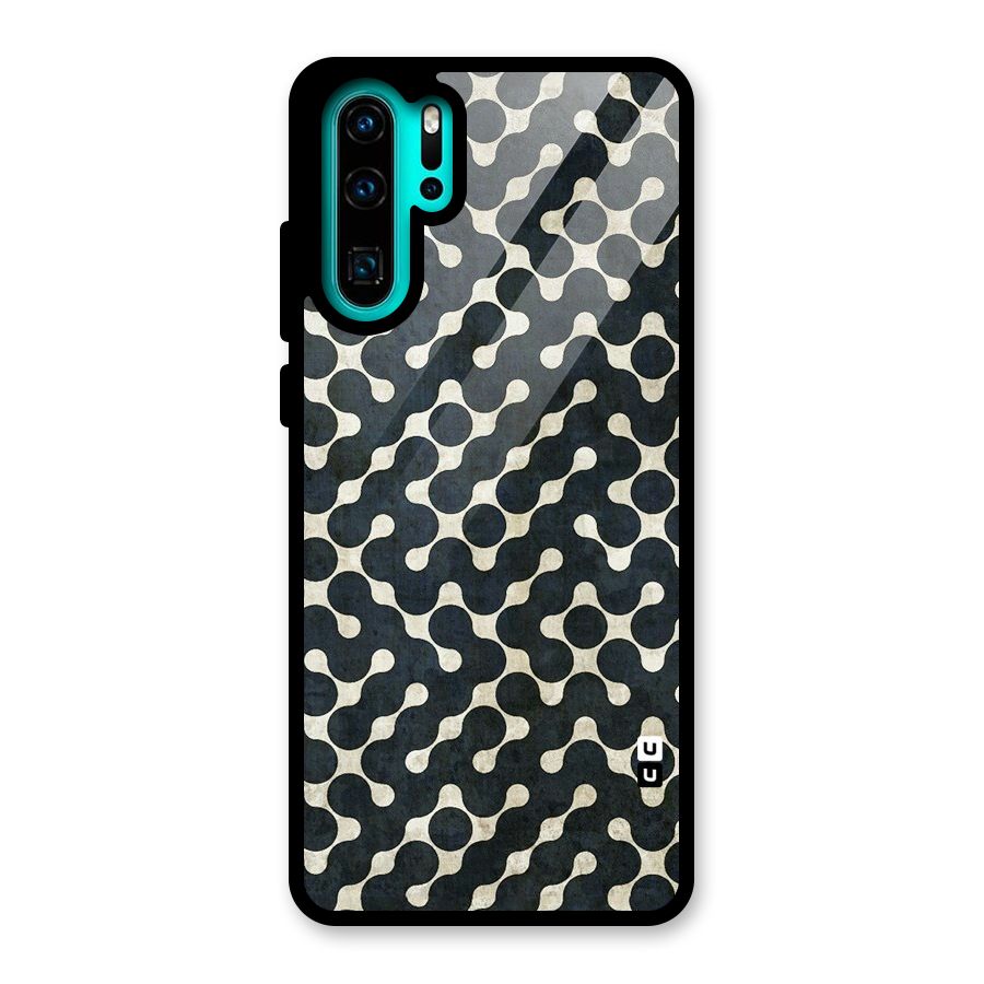 Black Maze Design Glass Back Case for Huawei P30 Pro
