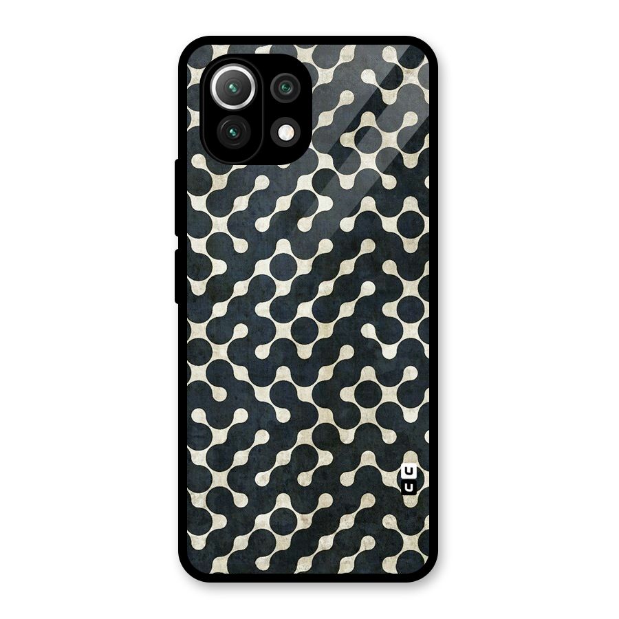 Black Maze Design Glass Back Case for Mi 11 Lite