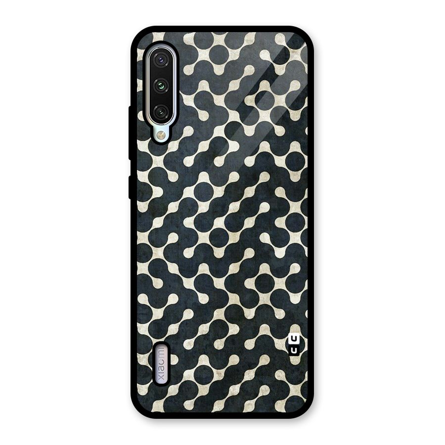 Black Maze Design Glass Back Case for Mi A3