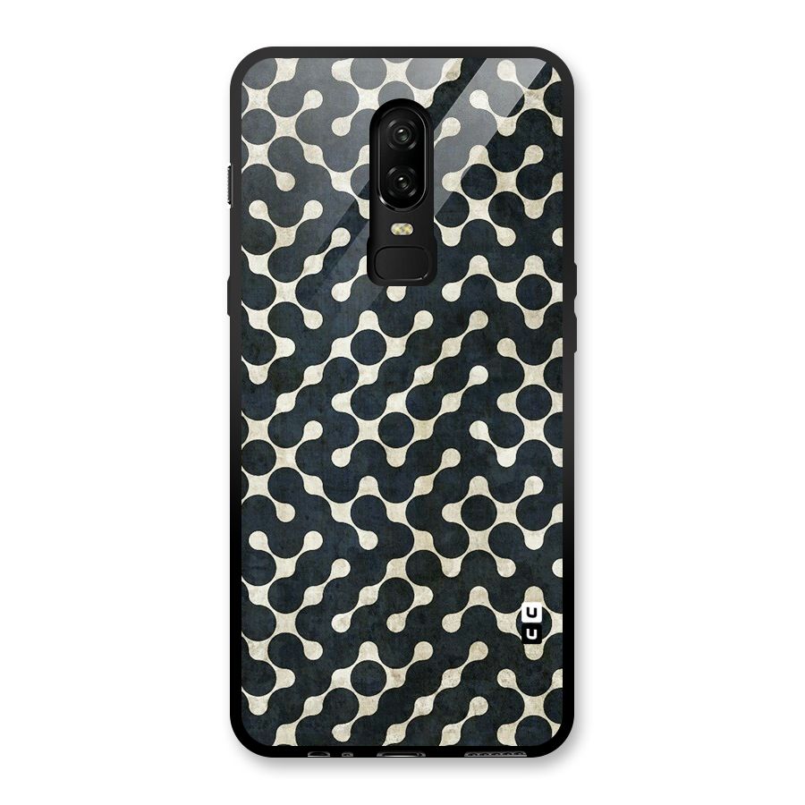 Black Maze Design Glass Back Case for OnePlus 6