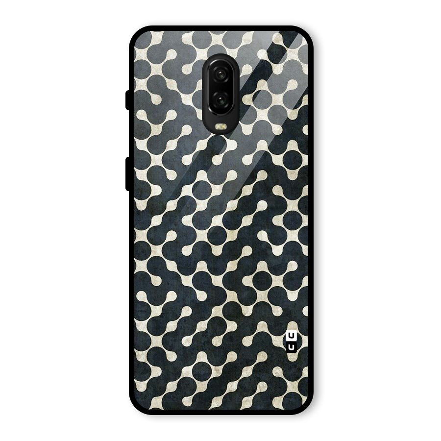 Black Maze Design Glass Back Case for OnePlus 6T