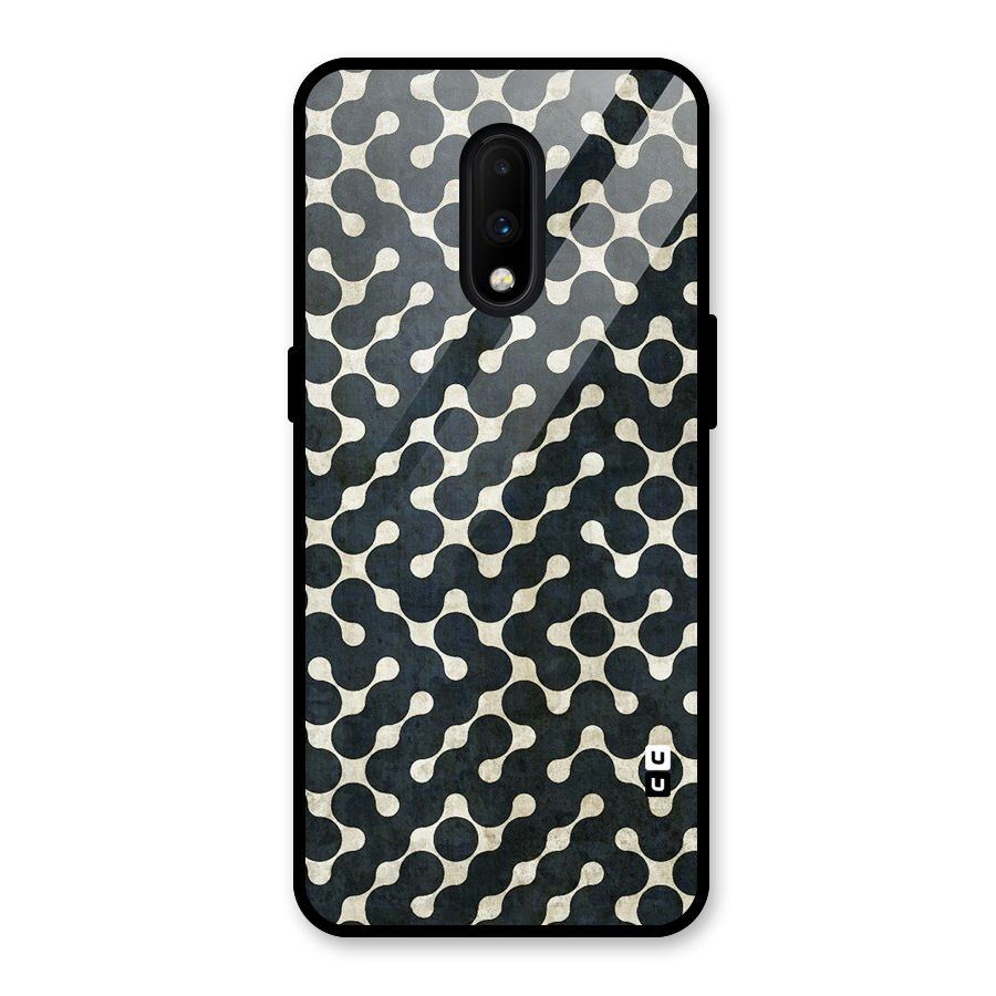 Black Maze Design Glass Back Case for OnePlus 7