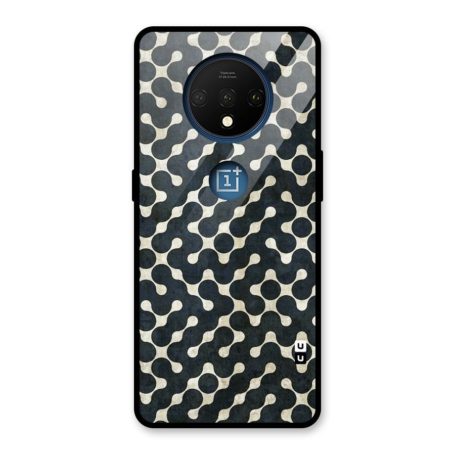 Black Maze Design Glass Back Case for OnePlus 7T