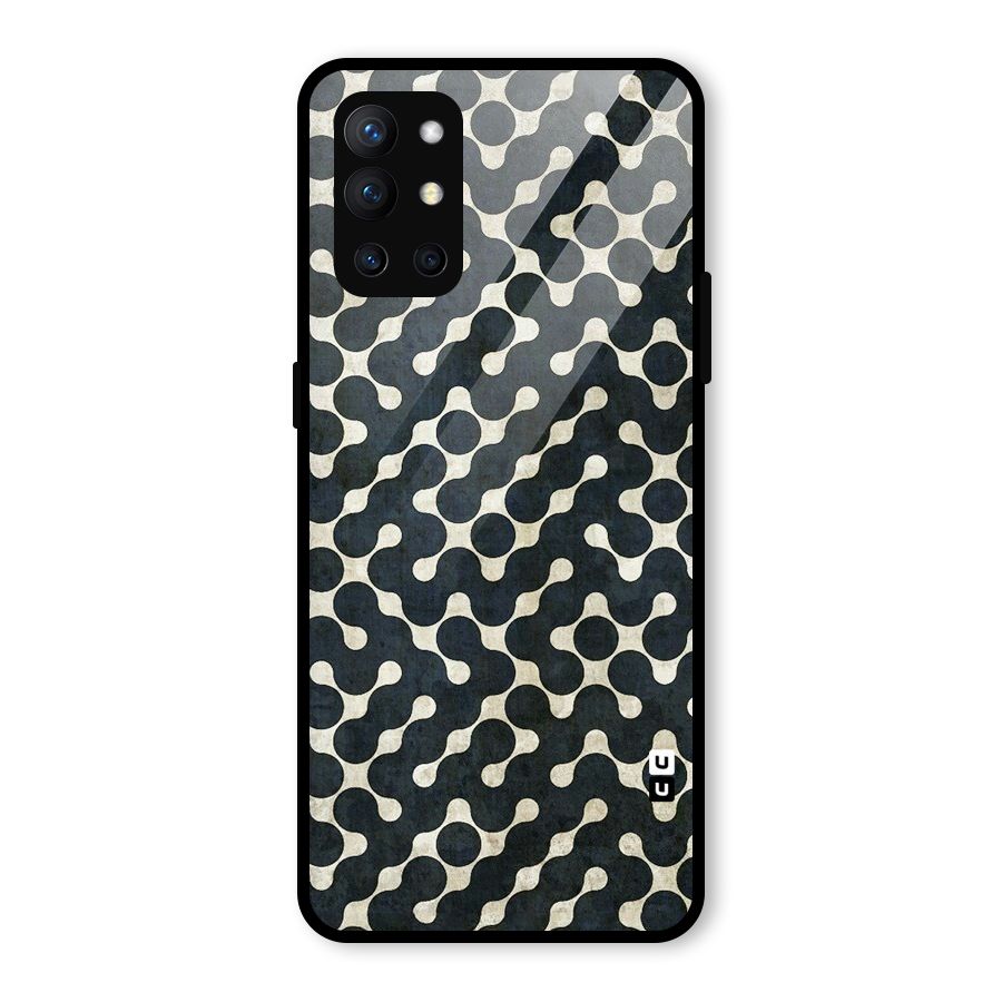 Black Maze Design Glass Back Case for OnePlus 9R