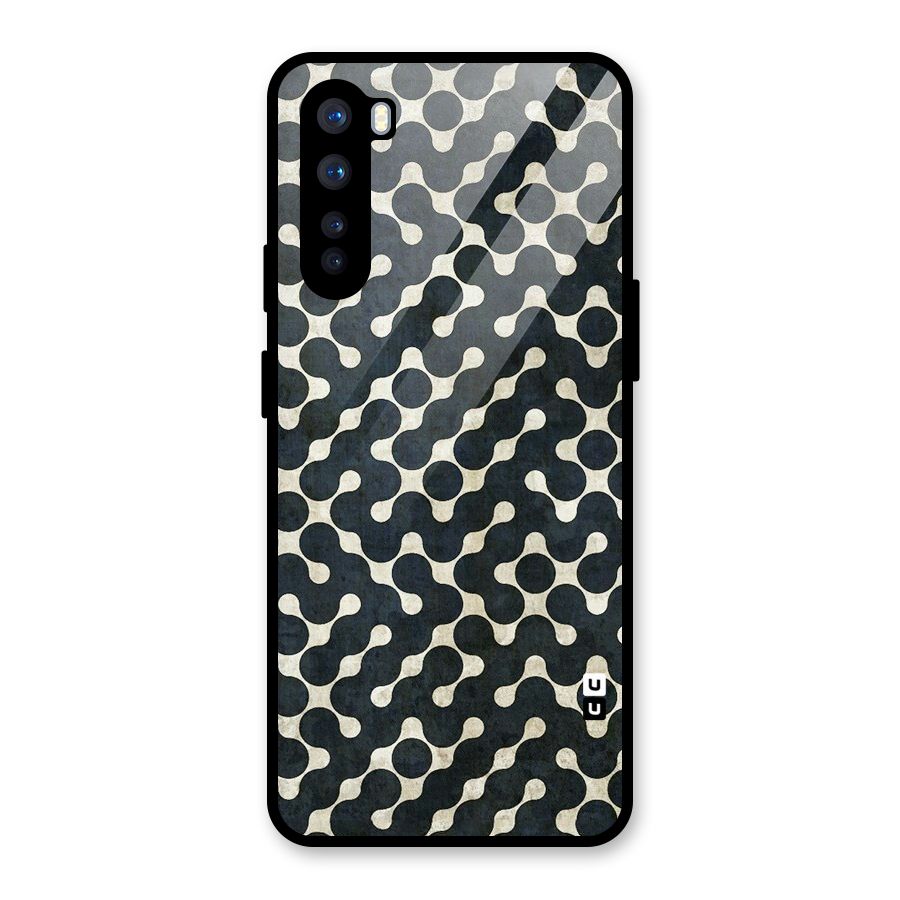Black Maze Design Glass Back Case for OnePlus Nord