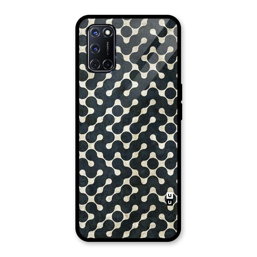 Black Maze Design Glass Back Case for Oppo A52