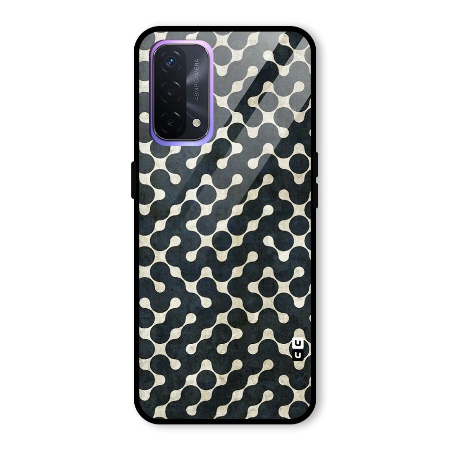 Black Maze Design Glass Back Case for Oppo A74 5G