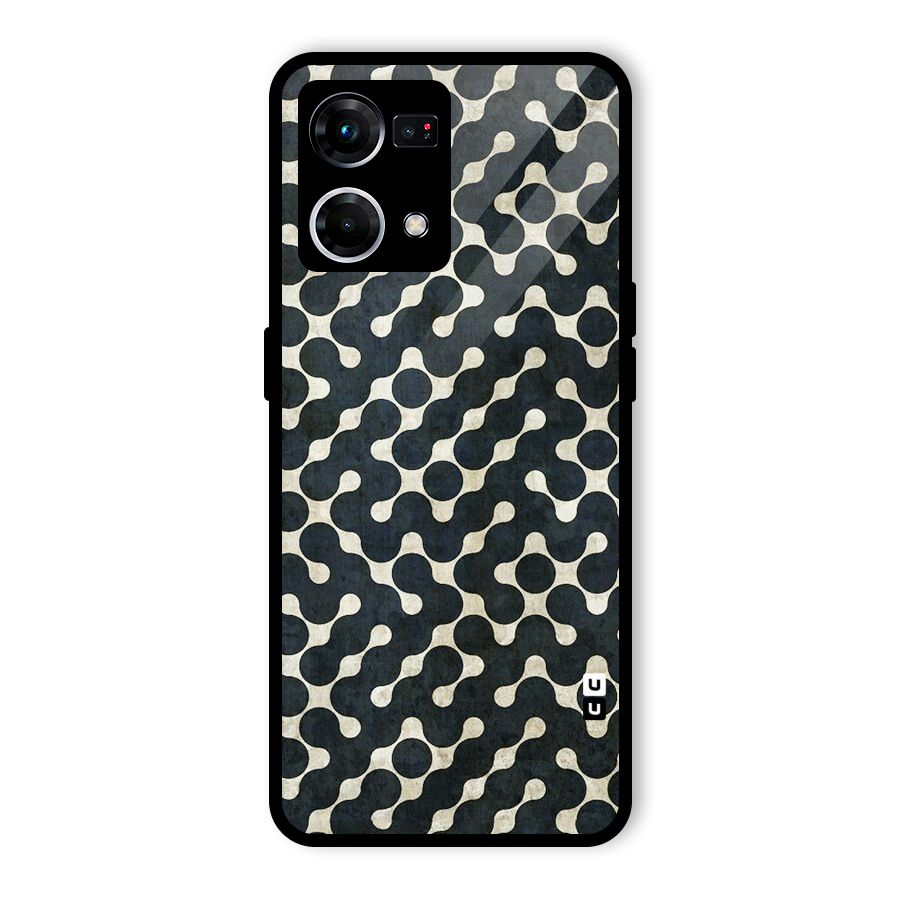 Black Maze Design Glass Back Case for Oppo F21 Pro 4G