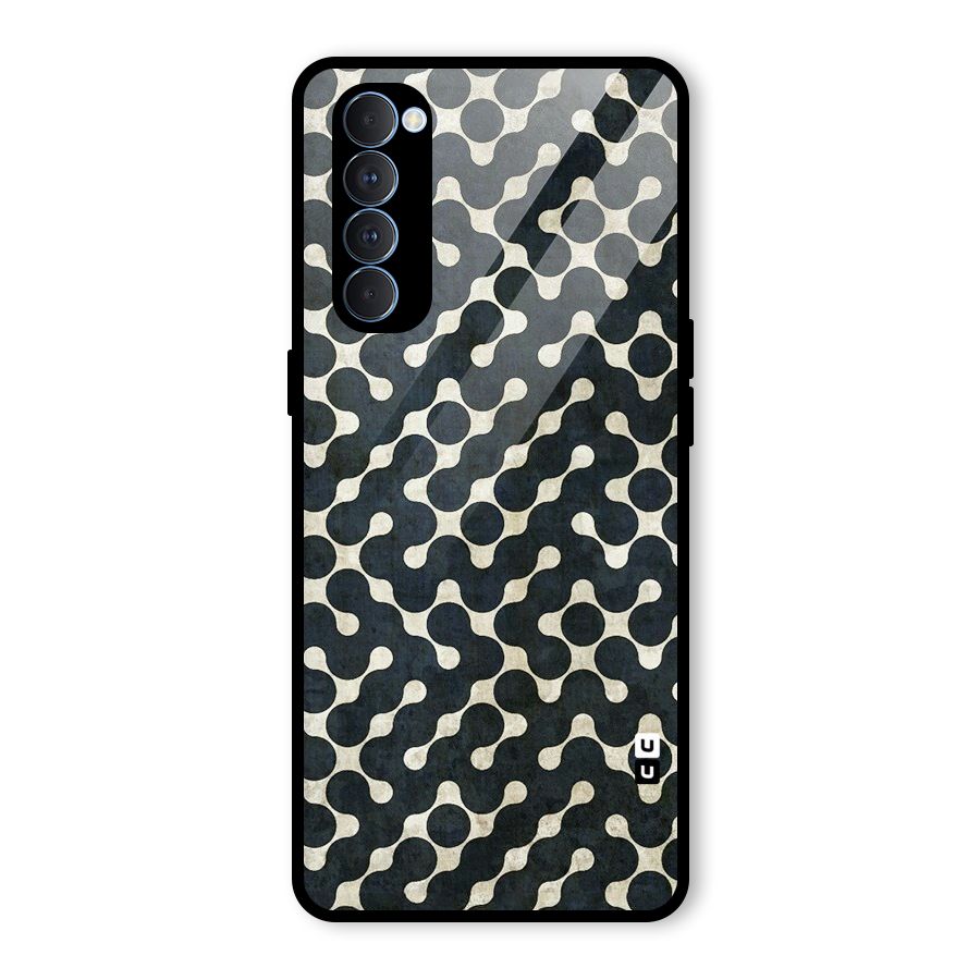 Black Maze Design Glass Back Case for Oppo Reno4 Pro