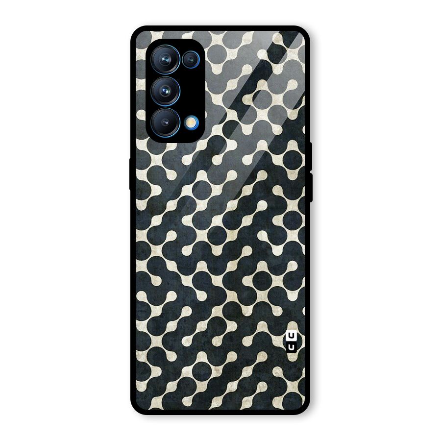 Black Maze Design Glass Back Case for Oppo Reno5 Pro 5G
