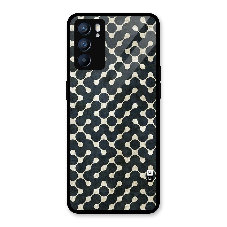 Black Maze Design Glass Back Case for Oppo Reno6 5G
