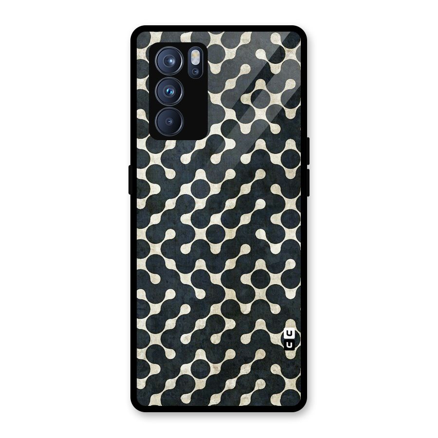 Black Maze Design Glass Back Case for Oppo Reno6 Pro 5G