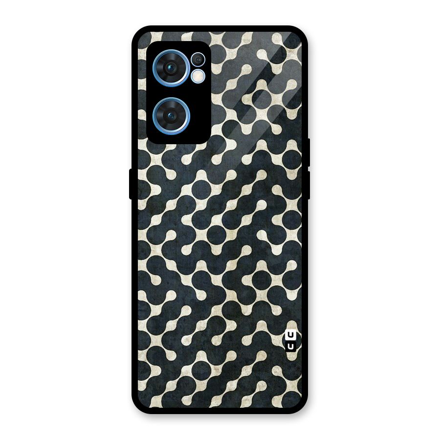 Black Maze Design Glass Back Case for Oppo Reno7 5G