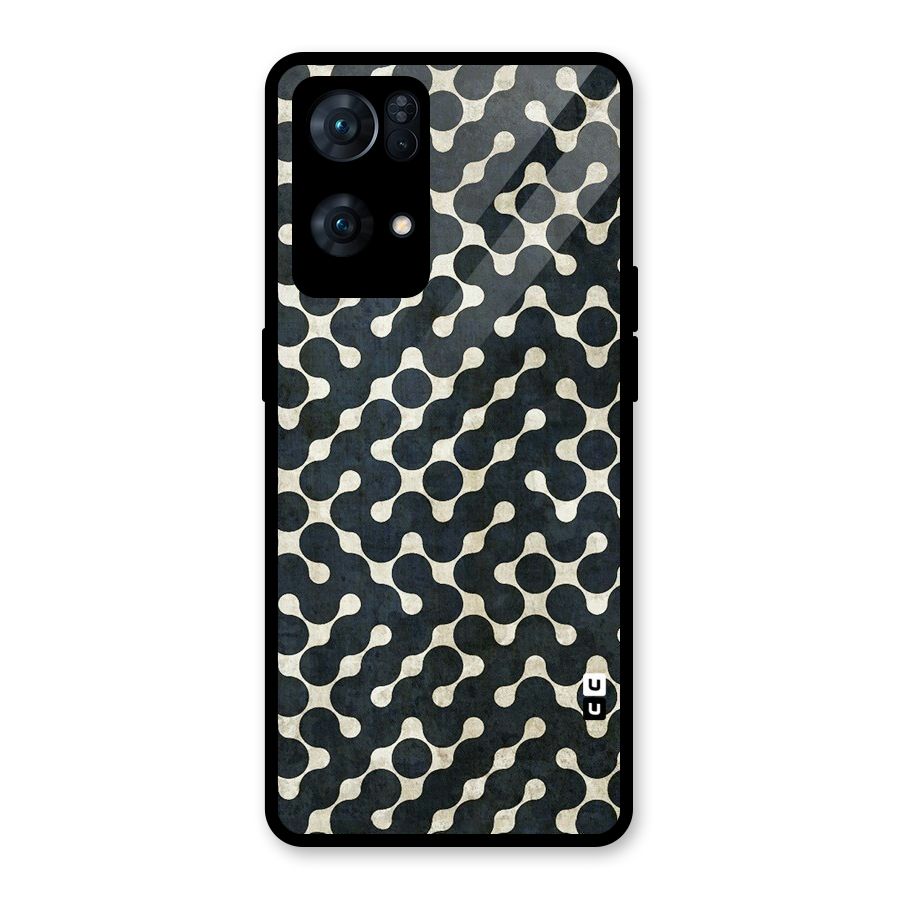 Black Maze Design Glass Back Case for Oppo Reno7 Pro 5G