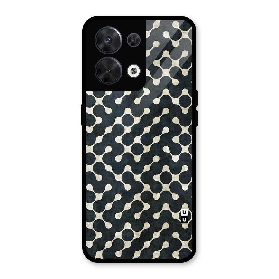 Black Maze Design Glass Back Case for Oppo Reno8 5G