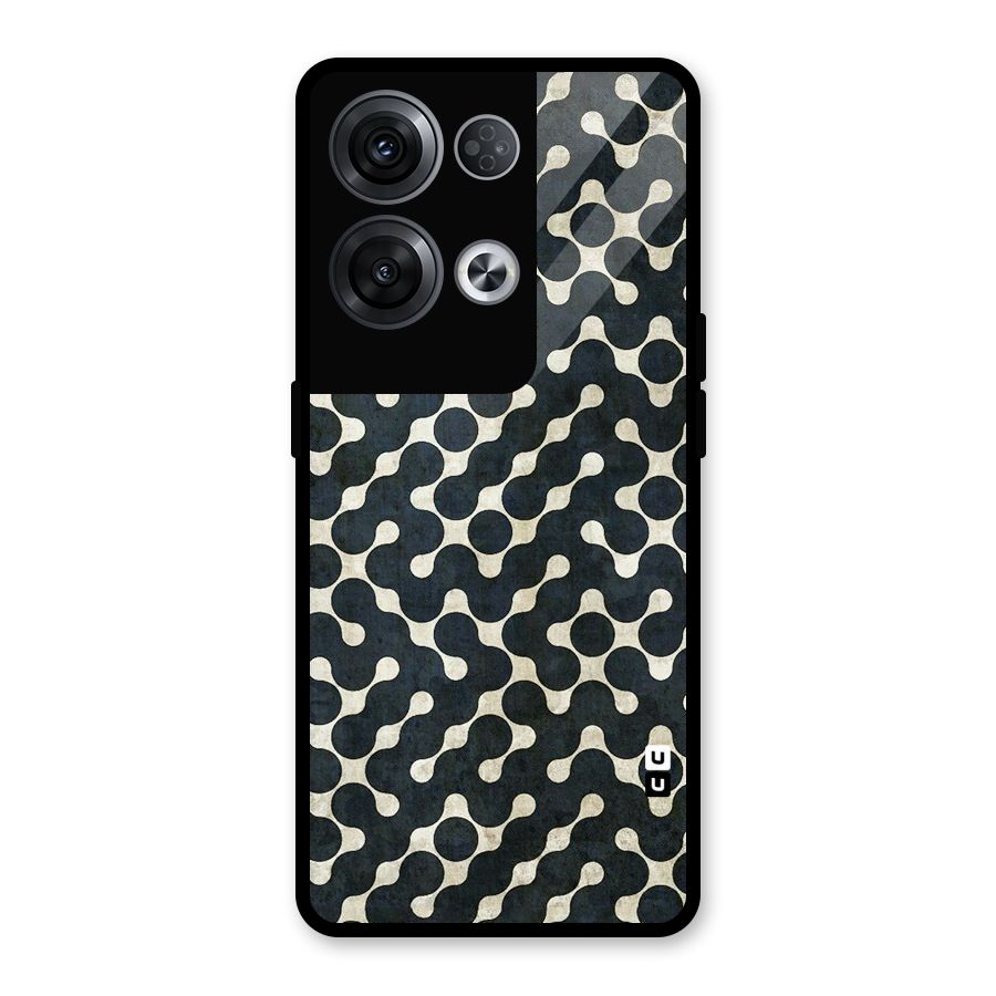 Black Maze Design Glass Back Case for Oppo Reno8 Pro 5G